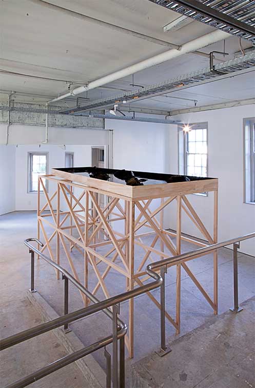 Anthony Cribb's large platform installation at ST PAUL ST Gallery 3, AUT, Auckland